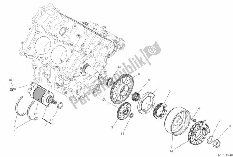 Todas las partes para Arranque Eléctrico Y Encendido de Ducati Superbike Panigale V4 USA 1100 2020